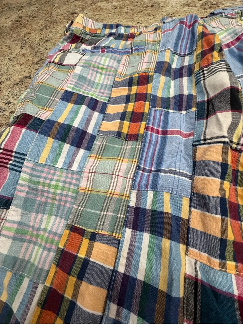 Vintage j.Crew Madras Multi-Color Plaid Patchwork Men’s Shorts Size 36